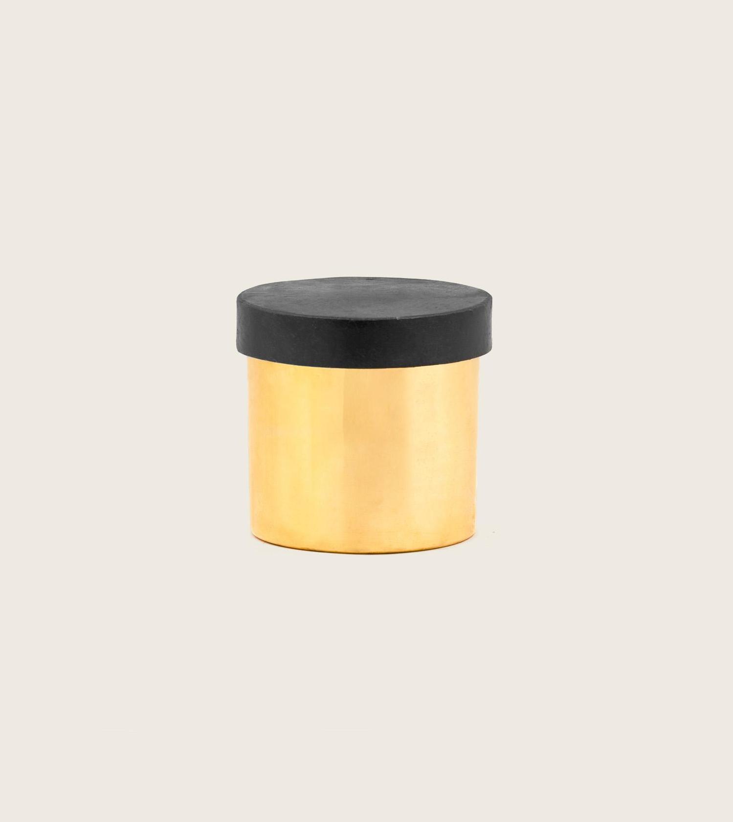 Bougie fumiste dorée 500g  capot noir en fer